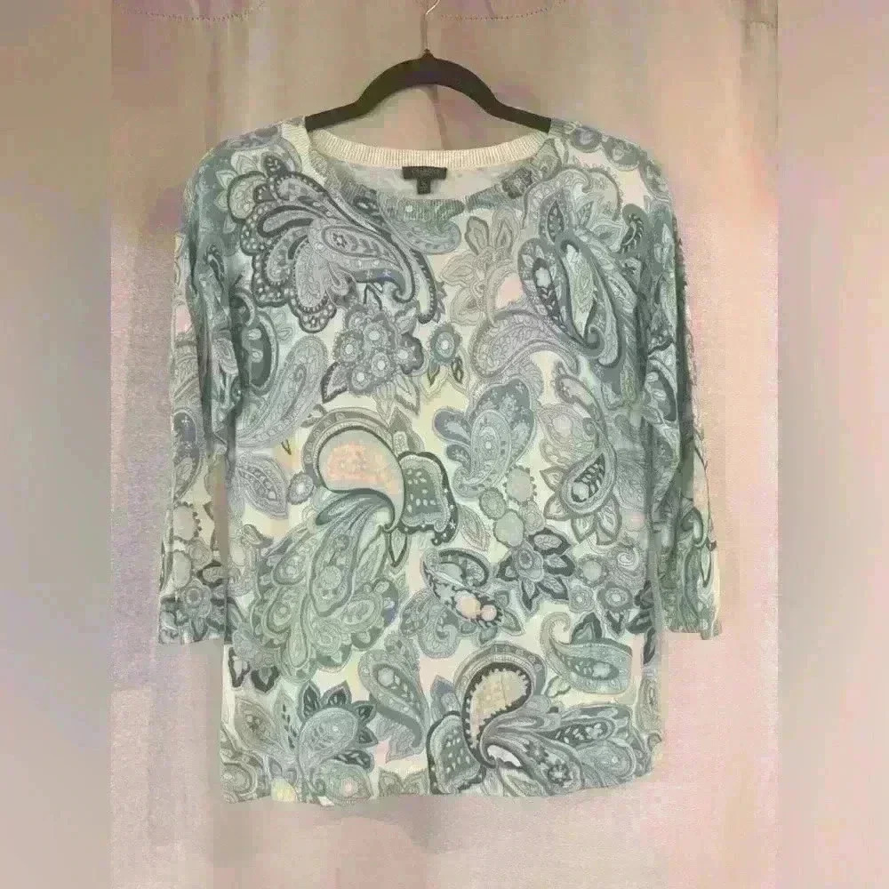 Women’s Blue&Yellow Paisley Talbots Top